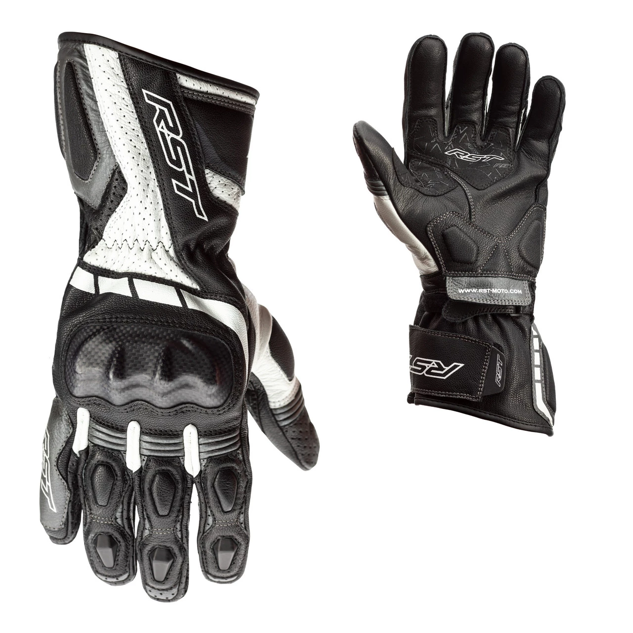 RST Axis CE Mens Leather Gloves - Black / Grey / White . 3 RST Axis CE Mens Leather Gloves - Black / Grey / White .