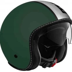 Momo Blade Open Face Helmet - Matt Black Frost / Military Green