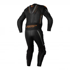 RST S1 CE Mens One Piece Leather Suit - Black / Grey / Neon Orange