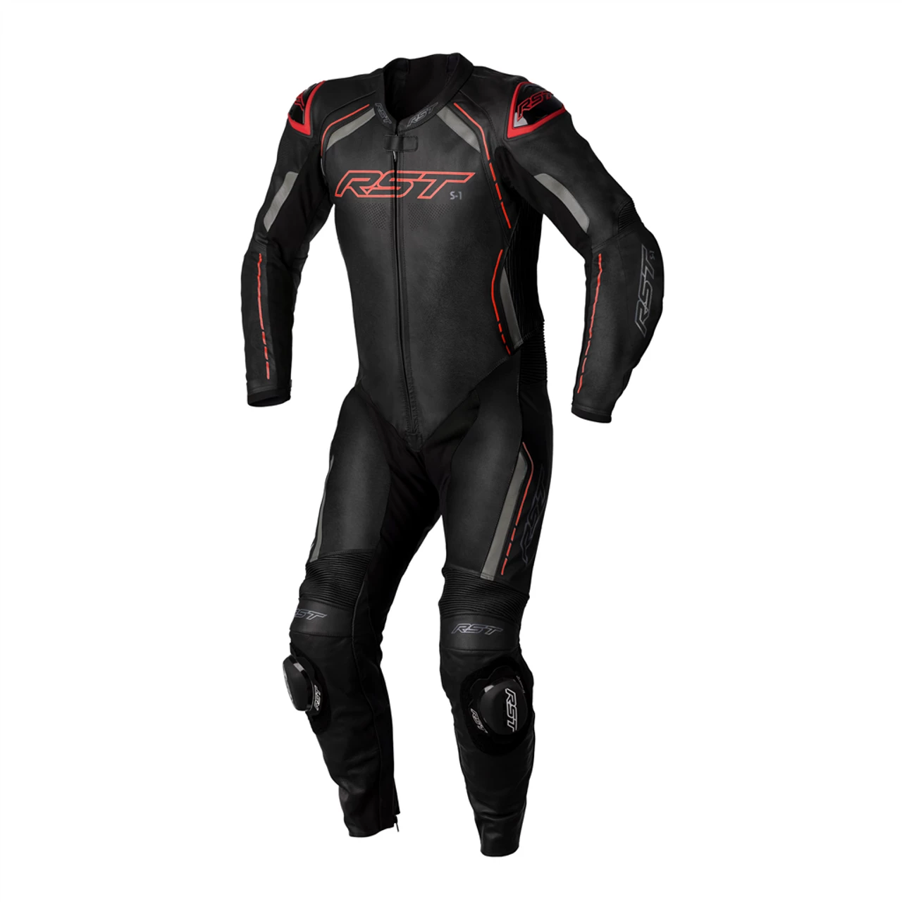 RST S1 CE Mens One Piece Leather Suit - Black / Grey / Red 4 RST S1 CE Mens One Piece Leather Suit - Black / Grey / Red - Image 2
