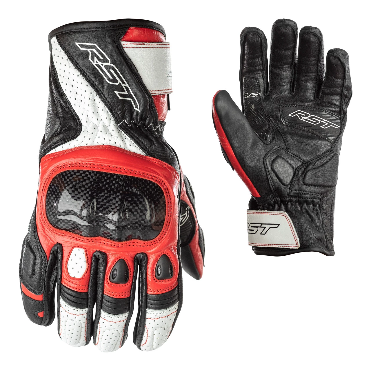 RST Stunt III CE Mens Gloves - Black / Red . 3 RST Stunt III CE Mens Gloves - Black / Red .