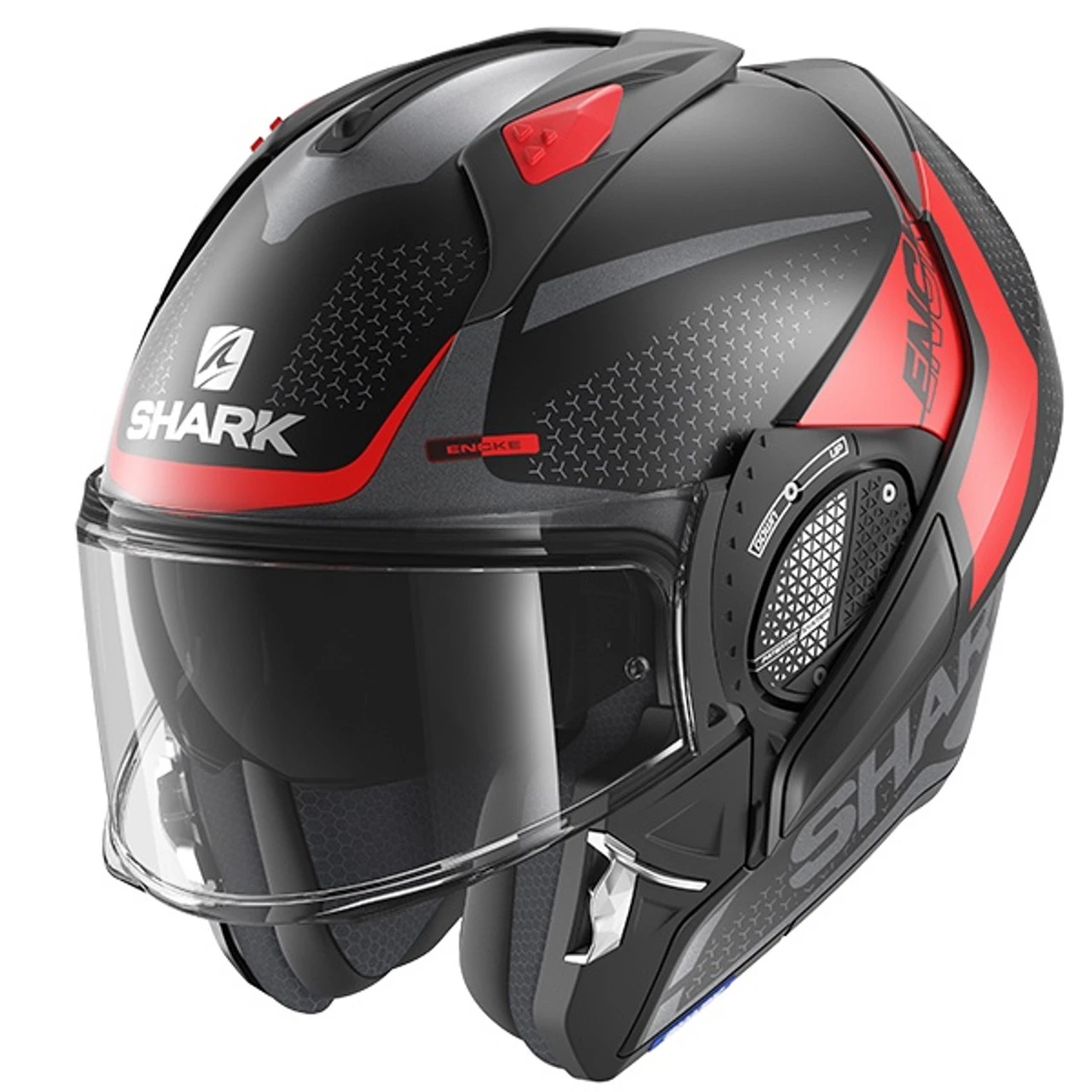 Shark Evo GT Flip Front Helmet Encke KRA - Mat Black / Red / Anthracite . 4 Shark Evo GT Flip Front Helmet Encke KRA - Mat Black / Red / Anthracite . - Image 2