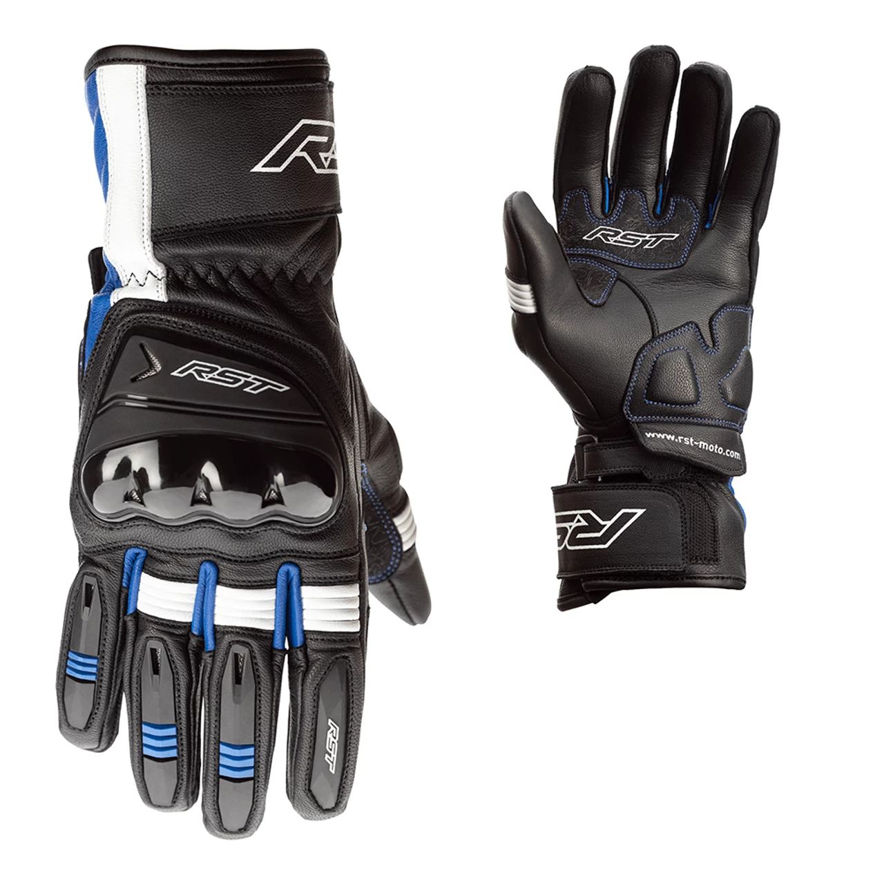 RST Pilot CE Mens Leather Gloves - Black / Blue / White 3 RST Pilot CE Mens Leather Gloves - Black / Blue / White