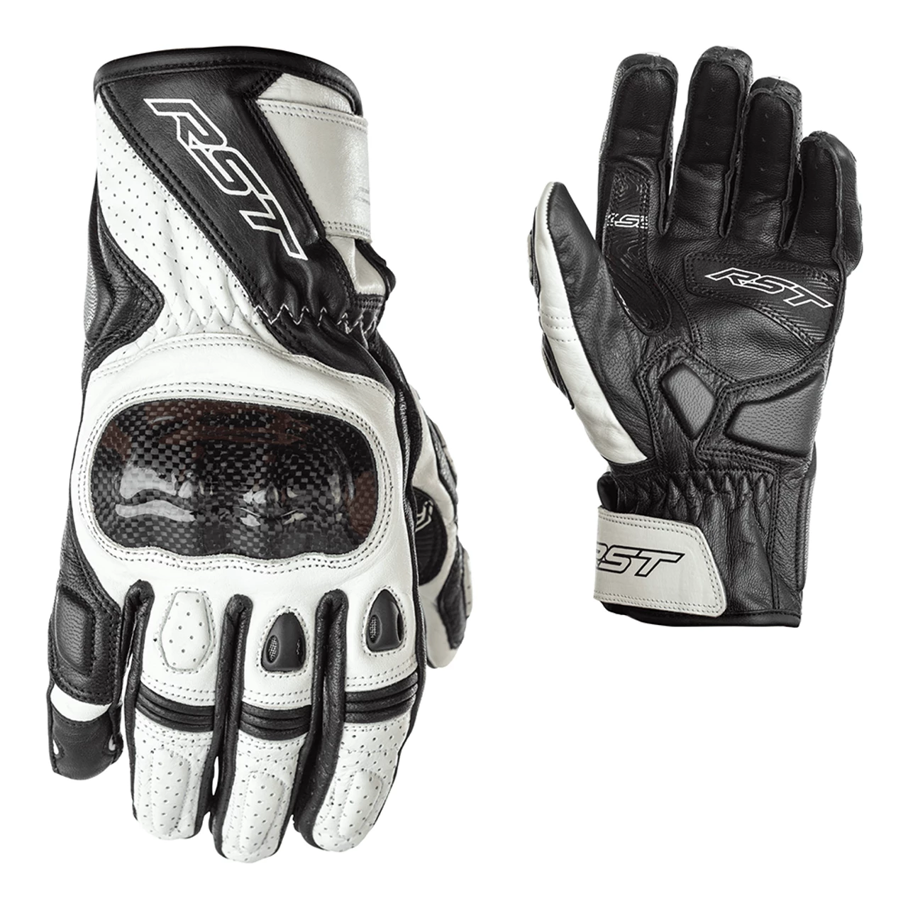 RST Stunt III CE Mens Gloves - Black / White 3 RST Stunt III CE Mens Gloves - Black / White