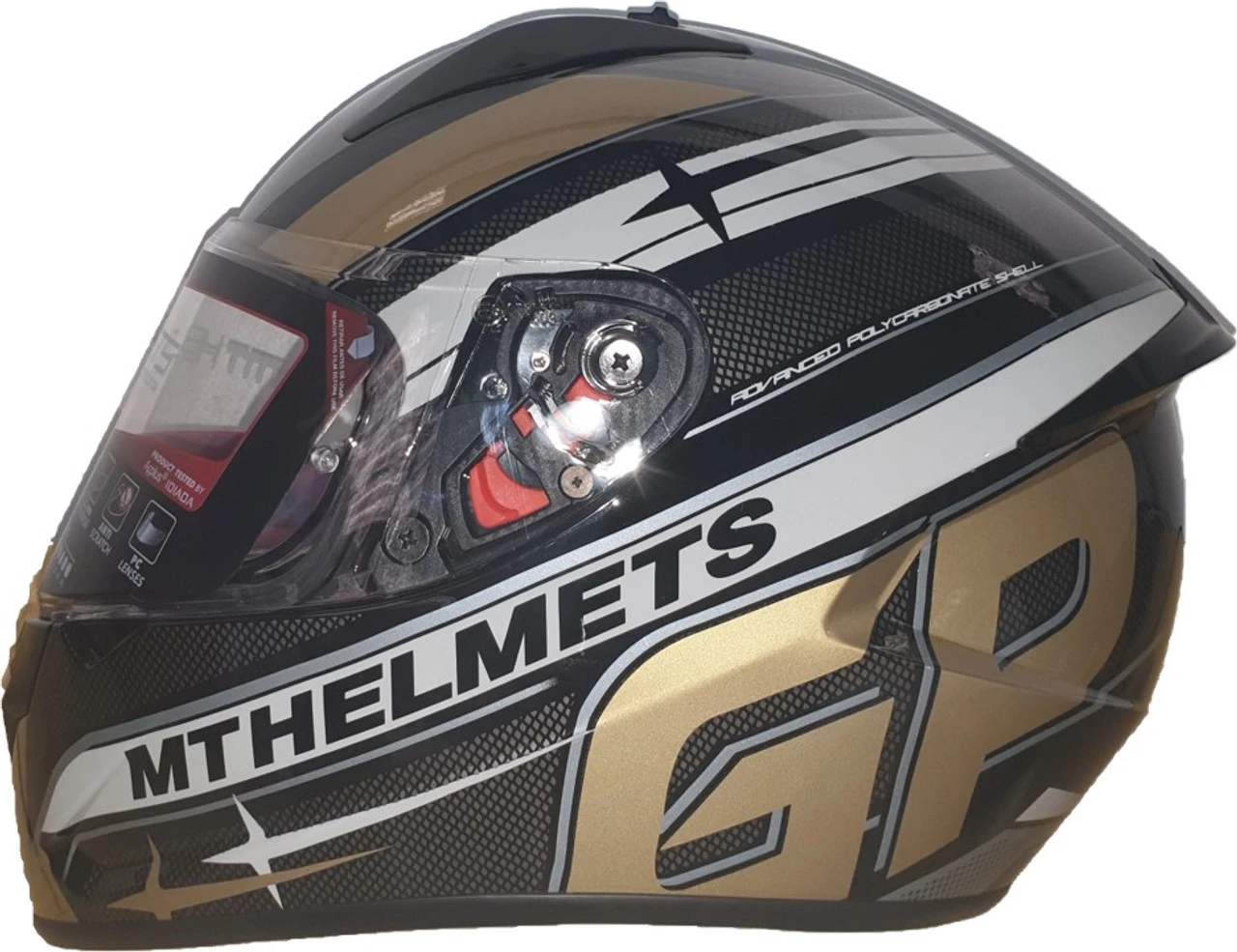 MT Stinger GP Full Face Helmet - Black / Gold 3 MT Stinger GP Full Face Helmet - Black / Gold
