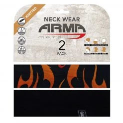 Armr Summer Face Mask Neck Tube - 2 Pack Black + Flame