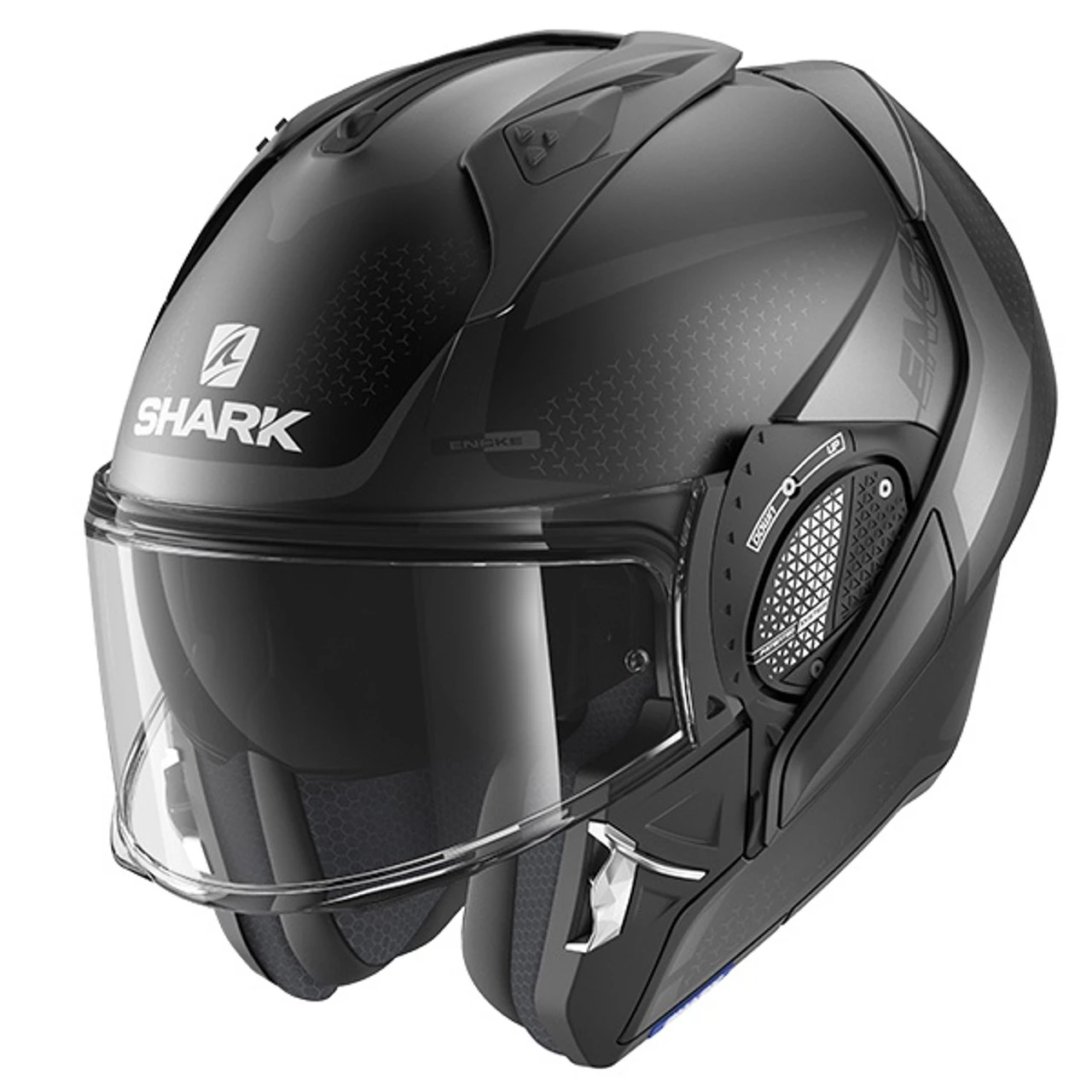 Shark Evo GT Flip Front Helmet Encke KAA - Mat Black / Anthracite . 5 Shark Evo GT Flip Front Helmet Encke KAA - Mat Black / Anthracite . - Image 3