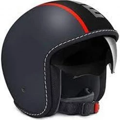 Momo Blade Open Face Helmet - Matt Grey / Fluo Red