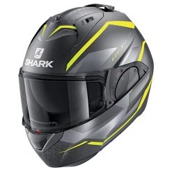 Shark Evo Es Yari Flip Front Helmet AYS - Matt Anthracite / Yellow / Silver .