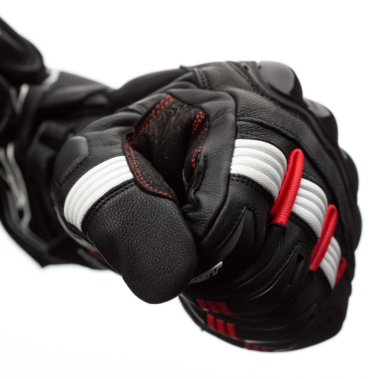 RST Pilot CE Mens Leather Gloves - Black / Red / White 4 RST Pilot CE Mens Leather Gloves - Black / Red / White - Image 2
