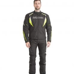Trik Moto M115 Short Textile Waterproof Jacket - Black / Yellow